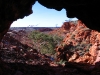 View from inside cave above our campsite