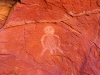 Small petroglyph outside cave high up on cliff on opposite side of valley from campsite
