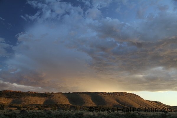 Dramatic cloud over Buckaringa's hills at sunset