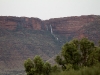 View from the campground.  An impromptu waterfall on the distant George Gill Range after heavy rain. What a sight!