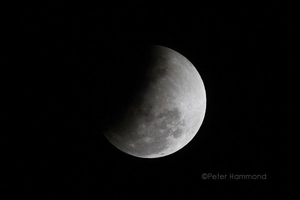 Partial lunar eclipse seen from Alice Springs, 26 June 2010, 9.53PM Australian Central Standard Time
