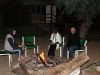 Happy campers!  Nirbeeja, Janice and Chris relaxing around the fire at Ross River Resort.