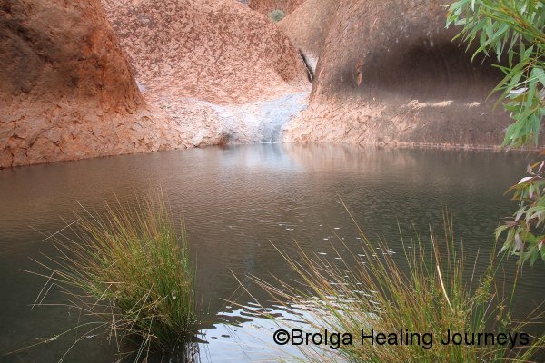 Mutitjulu waterhole, full to the brim after the overnight rain.