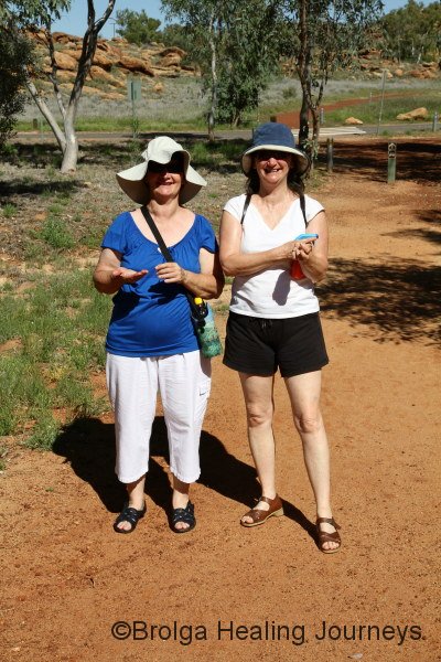 Bev & Nirbeeja at the Old Telegraph Station, Alice Springs