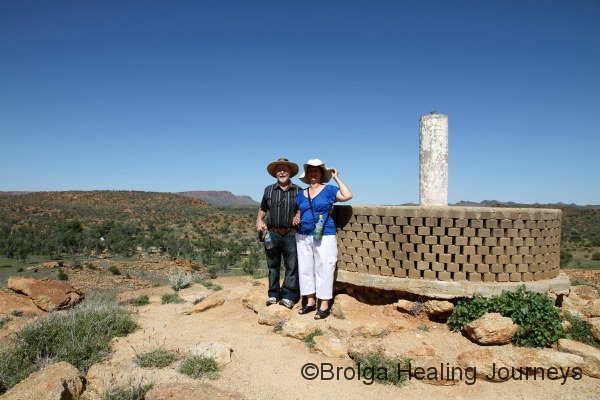 Les & Bev atop Trig Hill, above the Old Telegraph Station, Alice Springs