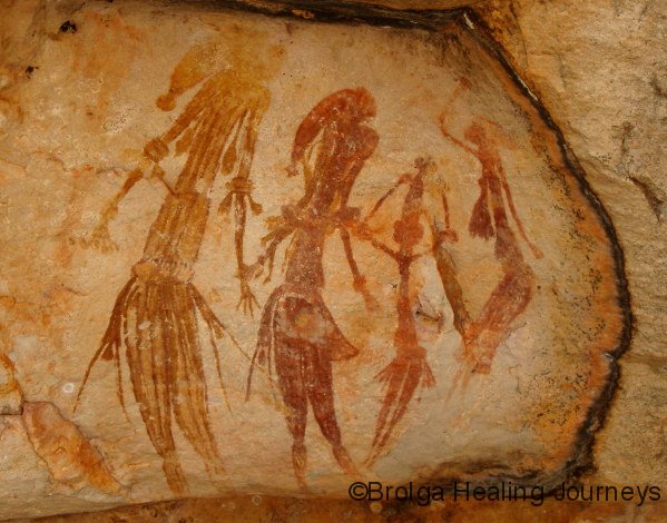 Gwion Gwion figures, a famous work at Munurru art-site, Mitchell Plateau, the Kimberley.