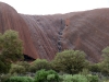A few trickles and silvery patches on Uluru after drizzle