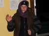 Ecologist Flic rugged up against the cold, prepares for another night&#039;s trapping.  It got down to minus 8 one night.